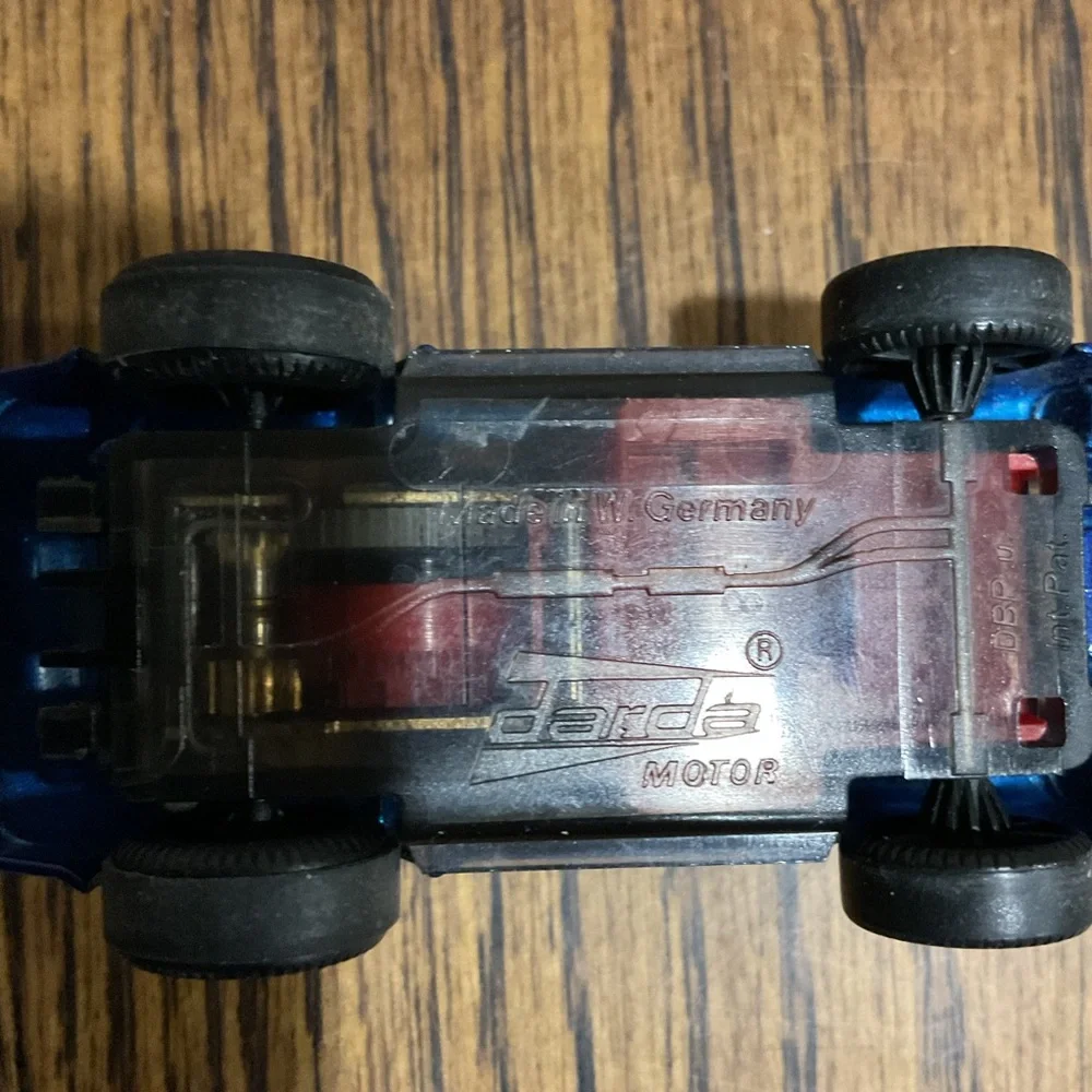 Blue Racing Car Toy Set with Tin Box Viper GTSR & Darda Racing Porsche 27